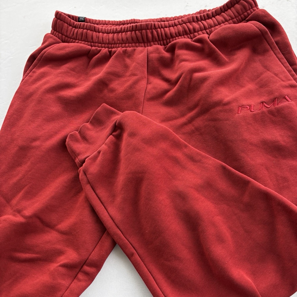 Puma Red Fleece Jogger Sweatpants Men's XL Elastic Waist Cuffed Active‎ Pants